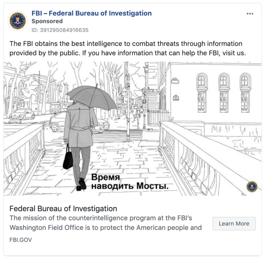 The FBI is using Facebook ads to recruit Russian spies
