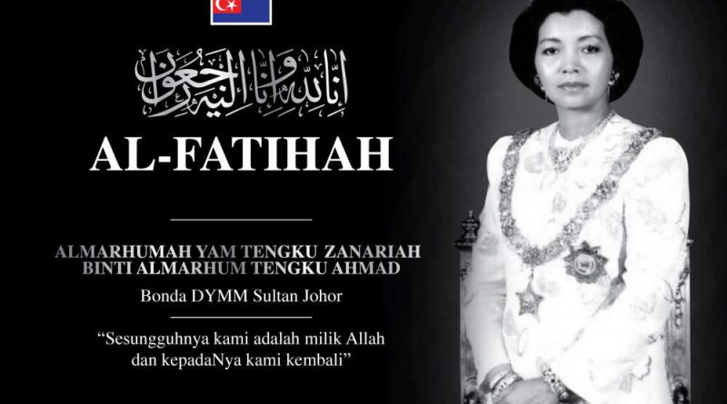 Johor Sultan’s stepmother passes away