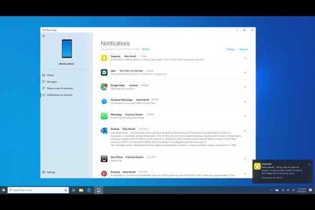 Windows could bring phone notifications to your PC