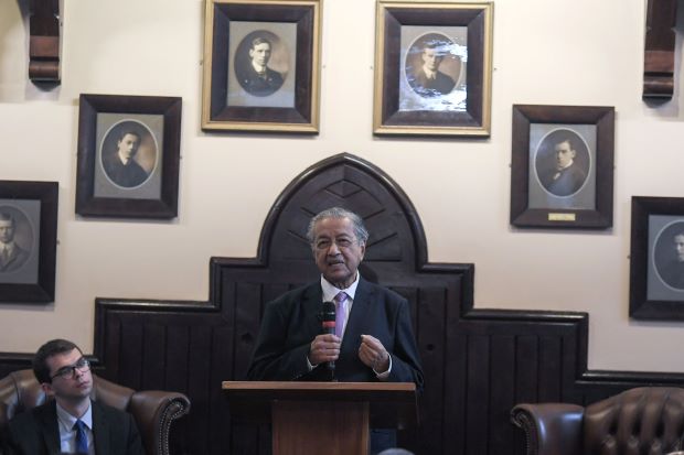 Dr M engages audience with wit and humour during Cambridge talk