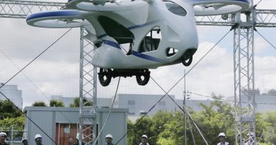 Japan's NEC shows 'flying car' hovering steadily for minute