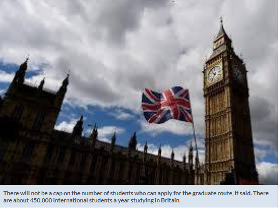 UK to allow foreign students to stay for two years after graduation to find work