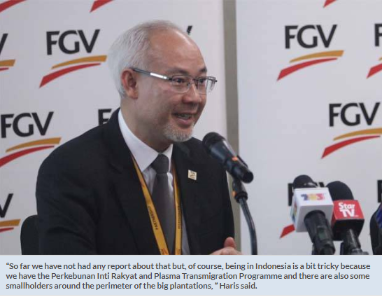 No report on FGV units involvement in open burning
