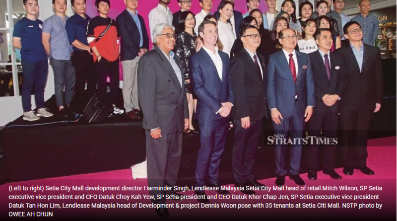 SP Setia and Lendlease invest RM500m to expand Setia City Mall