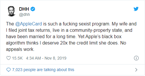 Apple Card is facing a formal investigation by Wall Street regulators over gender discrimination allegations made in a viral tweet
