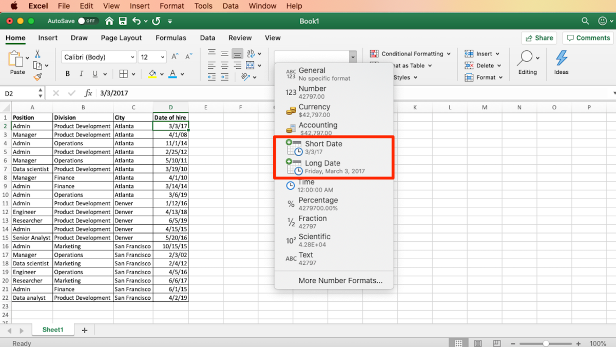 How to change the date format in Microsoft Excel to make the program write dates in a certain way