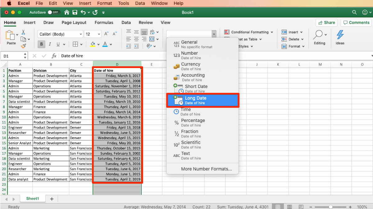 How to change the date format in Microsoft Excel to make the program write dates in a certain way
