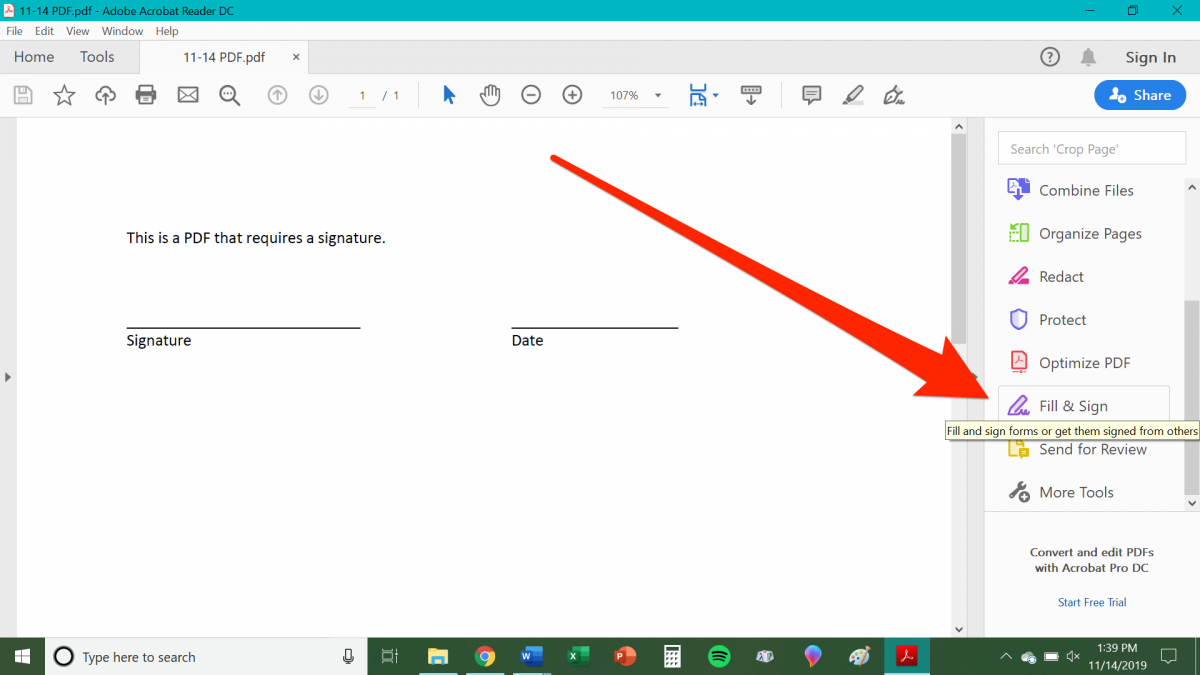 How to sign a PDF document on a Windows computer using Adobe Reader