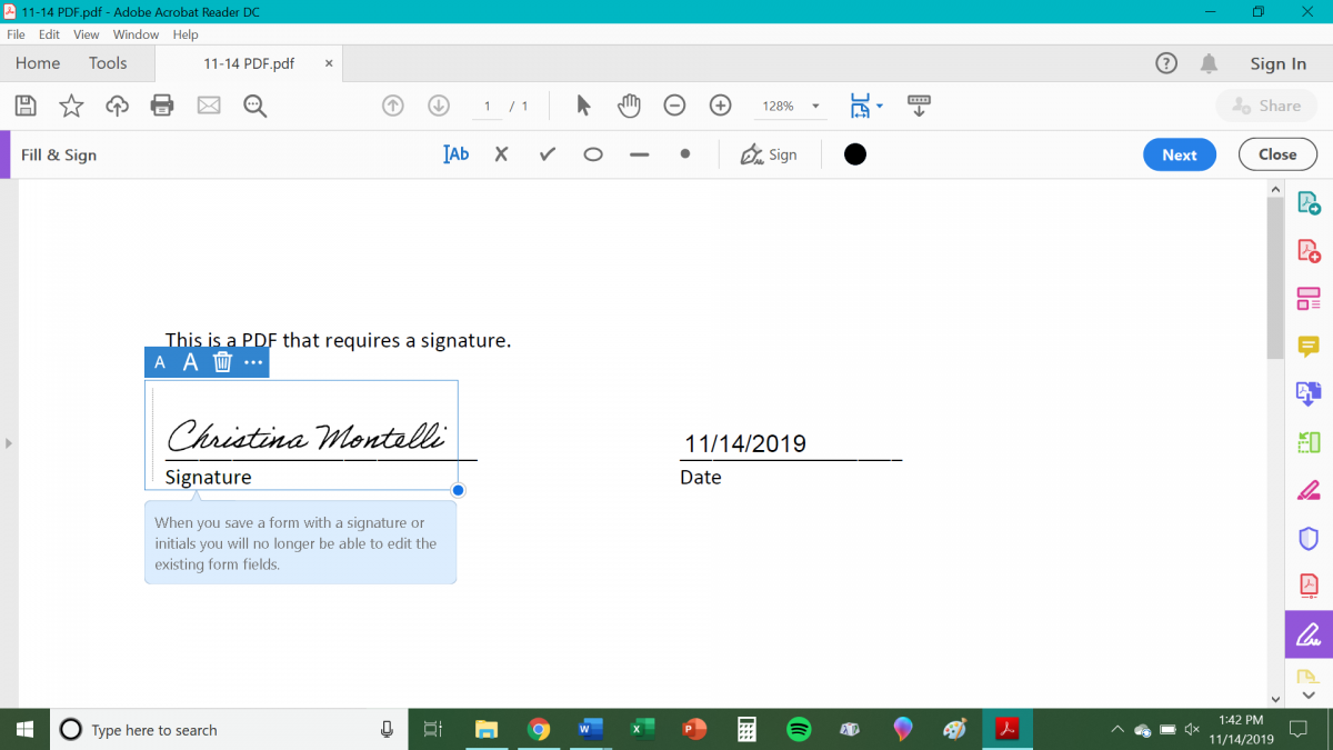 How to sign a PDF document on a Windows computer using Adobe Reader
