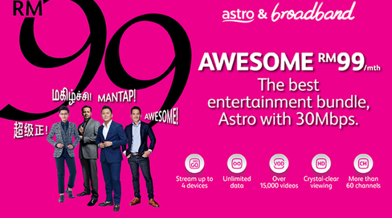 Get Astro and unlimited Maxis fibre broadband for RM99/month