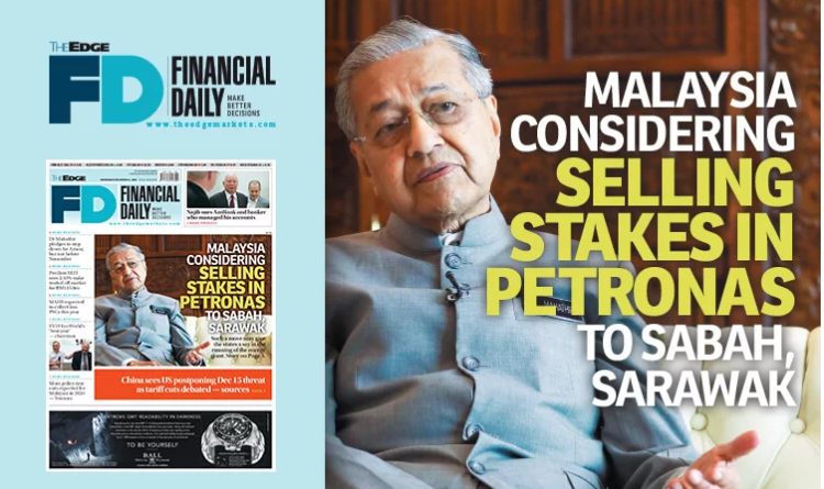 Malaysia considering selling Petronas stakes to Sabah, Sarawak