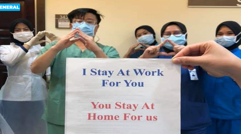 "I stay at work for you , you stay at home for us" - A message for everyone